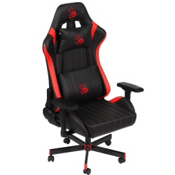Кресло игровое A4Tech Bloody GC-990 черный/красный (экокожа, 180 кг, крестовина металл, подголовник, поддержка поясницы)   