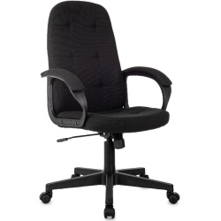 Кресло руководителя Бюрократ CH 002 Fabric черный (ткань, до 120 кг, крестовина пластик, колесики пластик)