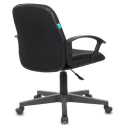 Кресло Бюрократ CH-808-LOW низкая спинка черный 3С11 (ткань, 120кг, крестовина пластик, колесики пластик)