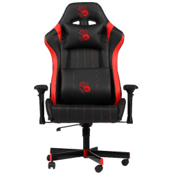 Кресло игровое A4Tech Bloody GC-990 черный/красный (экокожа, 180 кг, крестовина металл, подголовник, поддержка поясницы)   