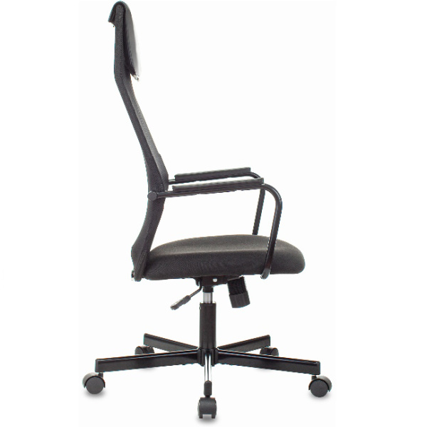 Кресло офисное Бюрократ KB-5M черный (сетка/ткань, до 120 кг, крестовина металл, колесики пластик, подголовник)