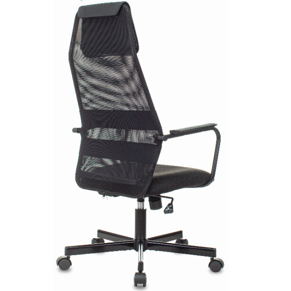 Кресло офисное Бюрократ KB-5M черный (сетка/ткань, до 120 кг, крестовина металл, колесики пластик, подголовник)