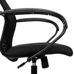 Кресло руководителя Бюрократ CH-607 черный (сетка/ткань, до 120 кг, крестовина пластик, колесики полиуретан, подголовник) 