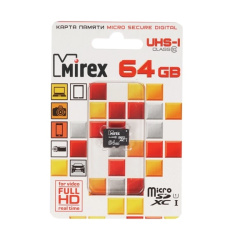Карта памяти microSDXC  64Гб Mirex 13612-MC10SD64