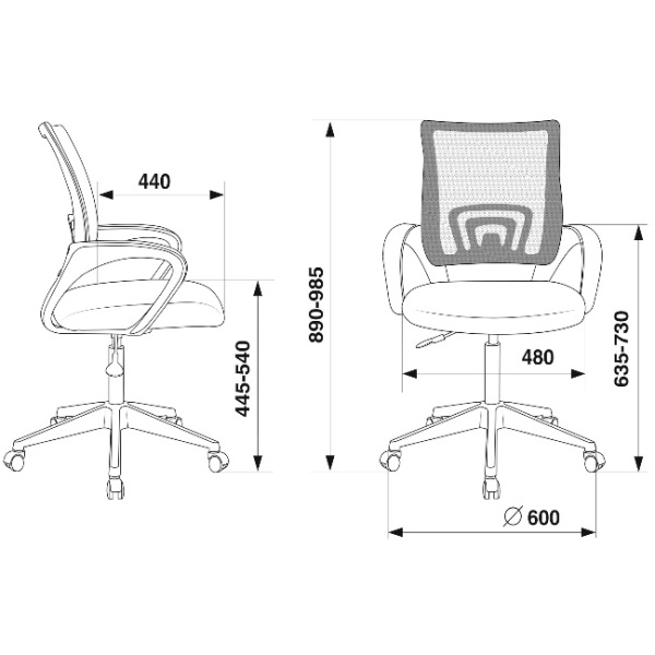 Кресло Бюрократ CH-695NLT черный 
