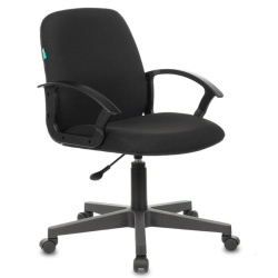 Кресло Бюрократ CH-808-LOW низкая спинка черный 3С11 (ткань, 120кг, крестовина пластик, колесики пластик)